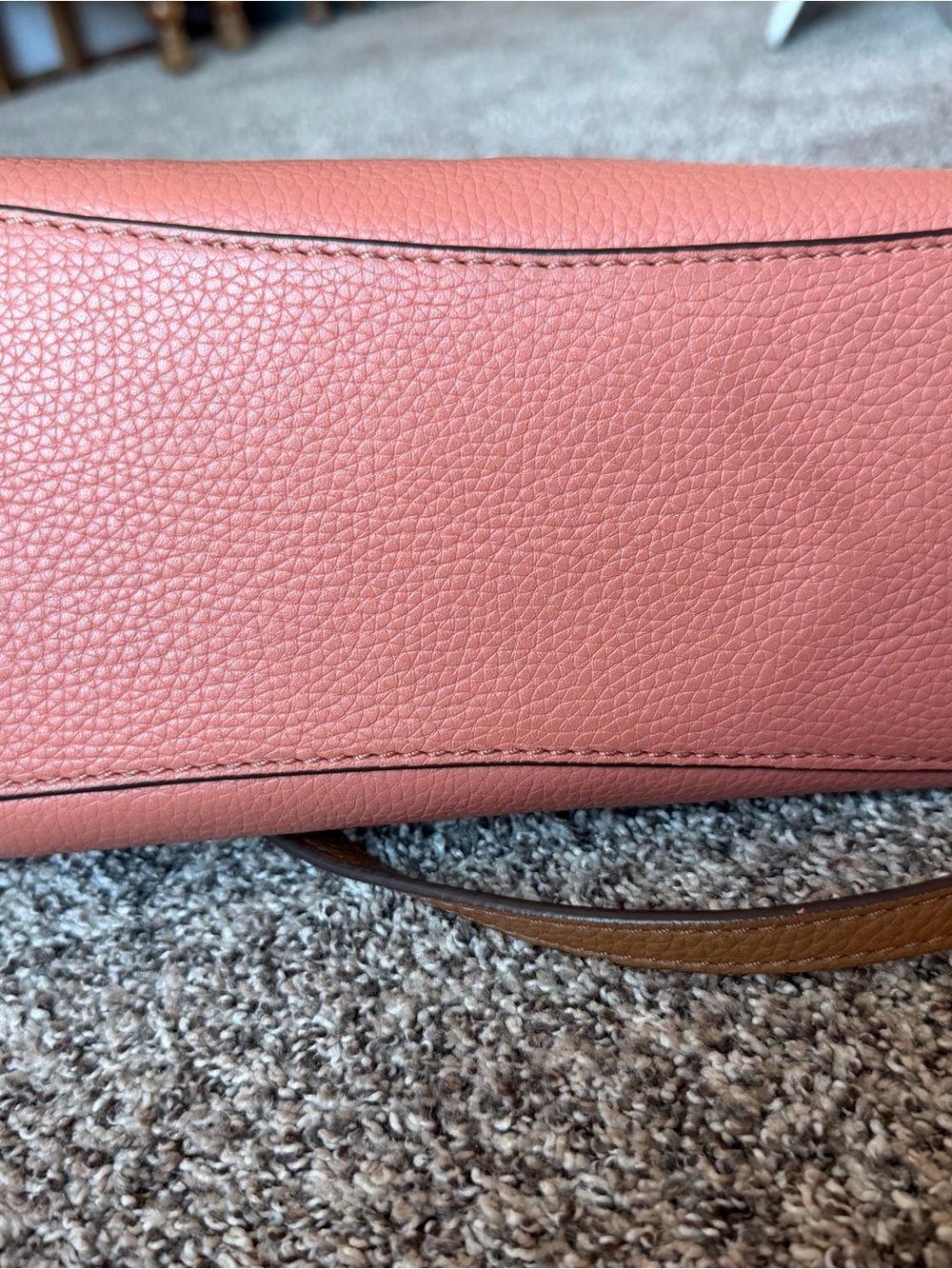 Tory Burch McGraw Colorblock Leather Tote, Pink and Tan, Crossbody Strap - Picture 6 of 7